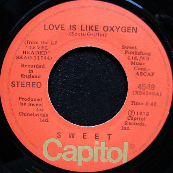 The Sweet : Love Is Like Oxygen / Cover Girl (7", Single)