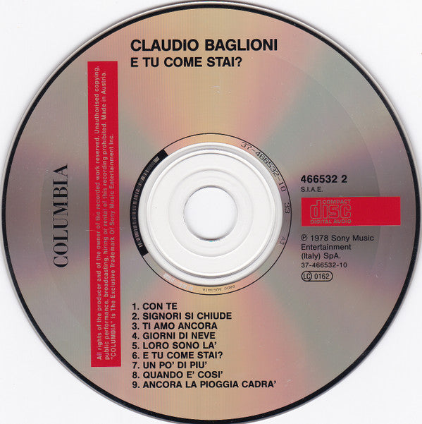 Claudio Baglioni : E Tu Come Stai? (CD, Album, RE)