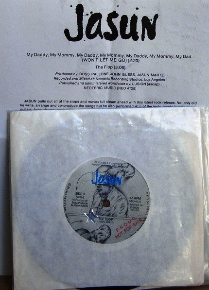 Jasun Martz : Won't Let Me Go / The Flop (7")