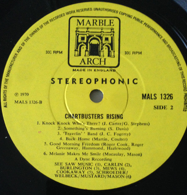 Unknown Artist : Chartbusters Rising (LP, Comp)