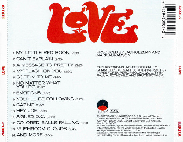 Love : Love (CD, Album, RE, RM)