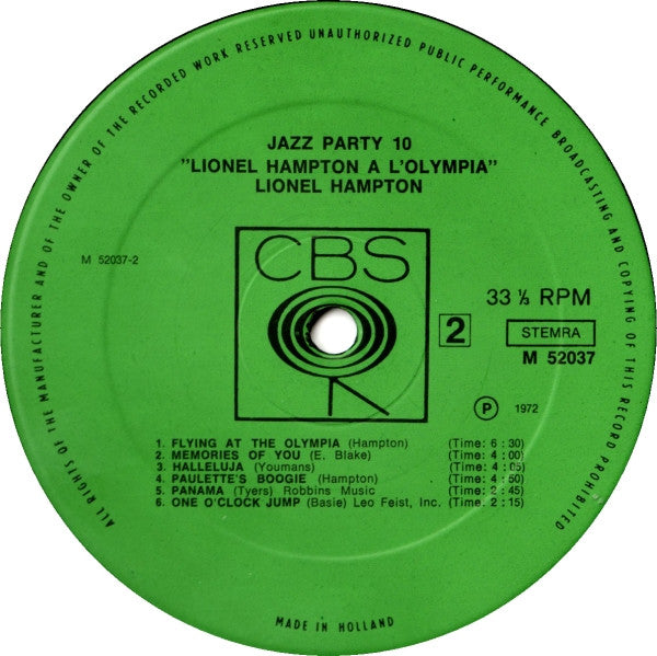 Lionel Hampton : Lionel Hampton A L'Olympia (LP, RE)