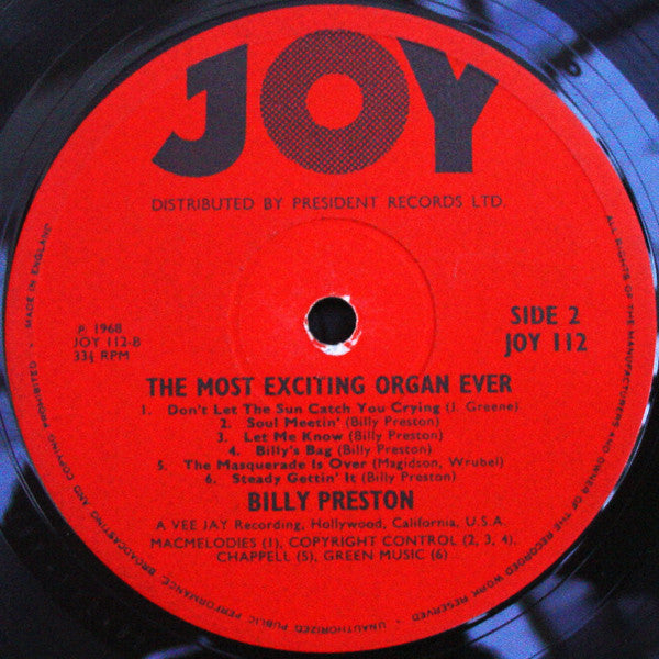 Billy Preston : The Most Exciting Organ Ever (LP, Album, Mono, RE)