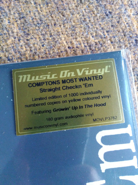 Comptons Most Wanted* : Straight Checkn 'Em (LP, Album, Ltd, Num, RE, Yel)