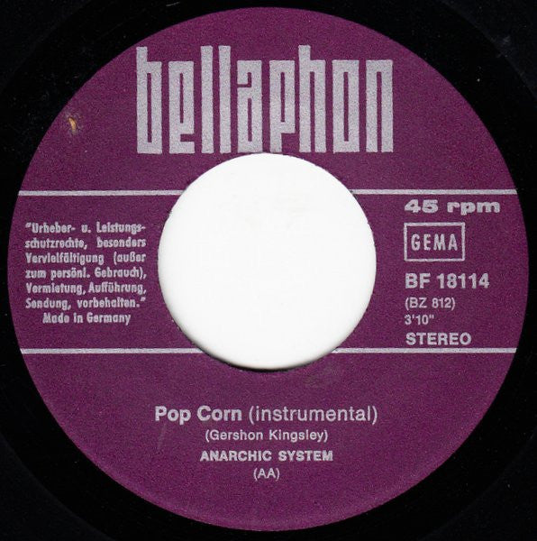 Anarchic System : Pop Corn (7", Single)