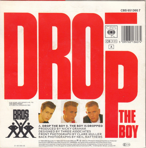 Bros : Drop The Boy (7", Single)