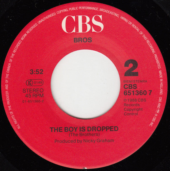 Bros : Drop The Boy (7", Single)