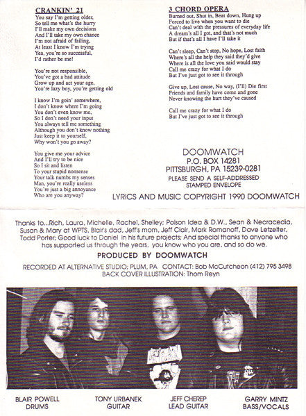 Doomwatch : Crankin' 21 (7", Single)