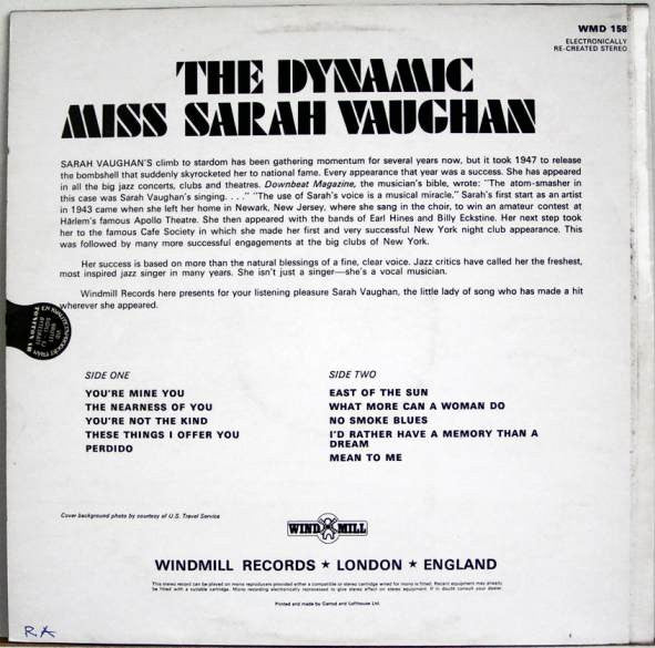 Sarah Vaughan : The Dynamic Miss Sarah Vaughan (LP, Comp)
