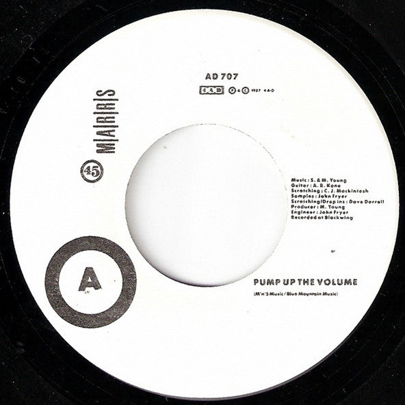 M|A|R|R|S : Pump Up The Volume (7", Single, Whi)