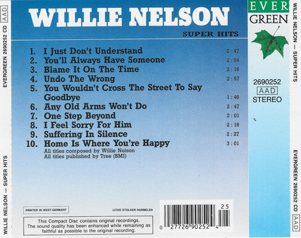Willie Nelson : Super Hits (CD, Comp)