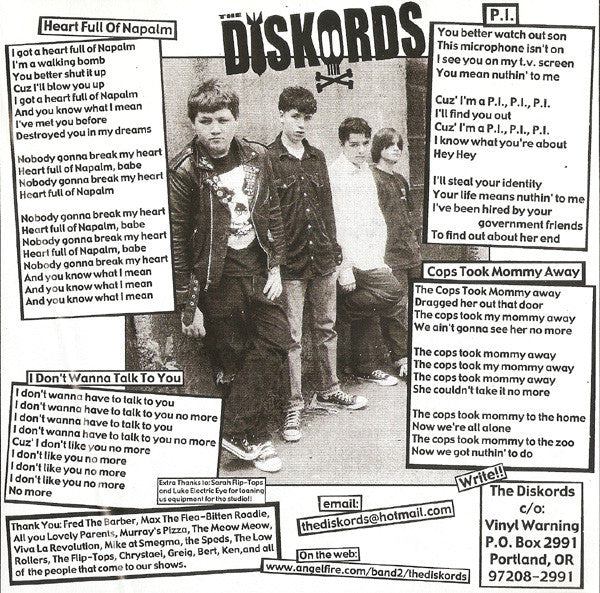 The Diskords : Heart Full Of Napalm (7", EP)