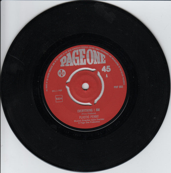 Plastic Penny : Everything I Am / No Pleasure Without Pain My Love (7", Single)