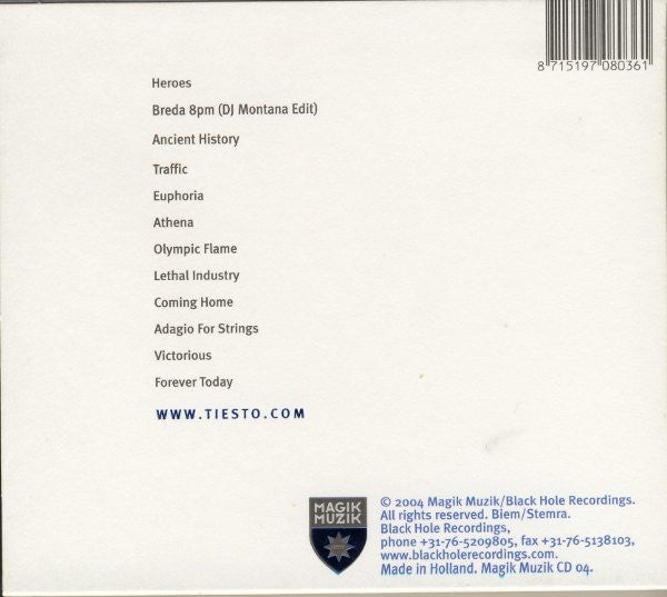 DJ Tiësto : Parade Of The Athletes (CD, Album, Mixed)