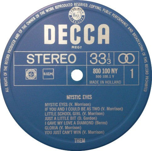 Them (3) : Mystic Eyes (LP, Album, RE)