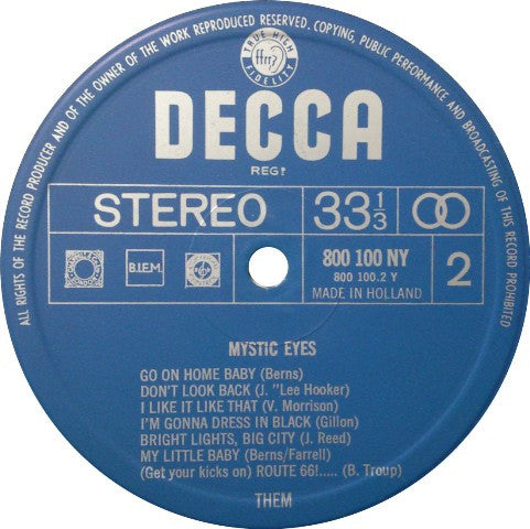 Them (3) : Mystic Eyes (LP, Album, RE)