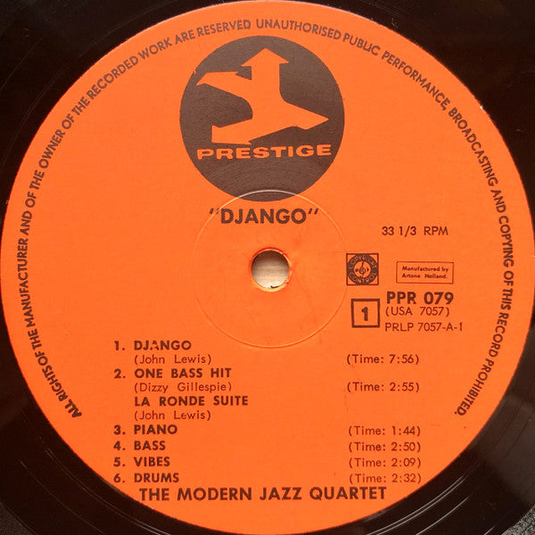 The Modern Jazz Quartet : Django (LP, Album, Mono, RE, RM)