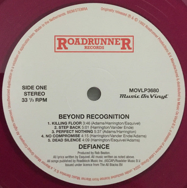 Defiance (10) : Beyond Recognition (LP, Album, Ltd, Num, RE, Pur)