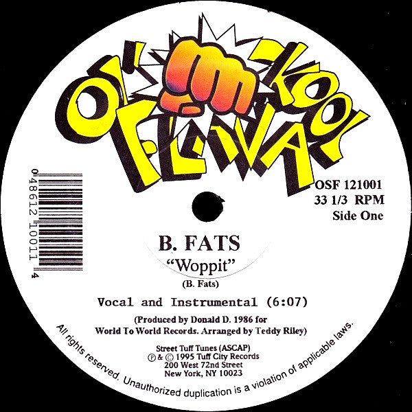 B-Fats / Spyder-D : Woppit / Spinnin' Webs & Rappin' Rhymes (12")