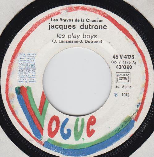 Jacques Dutronc : Les Play Boys / Il Est Cinq Heures, Paris S'Eveille (7", Single)