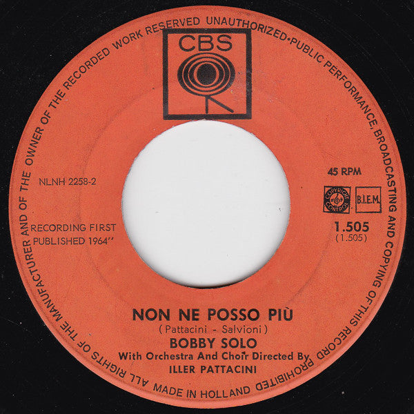 Bobby Solo : Una Lacrima Sul Viso  (7")