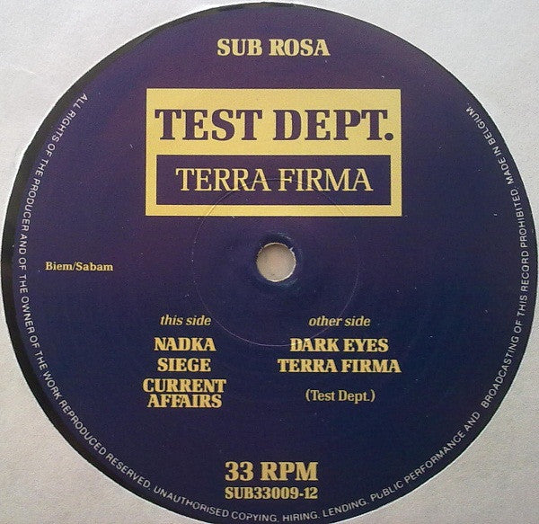Test Dept. : Terra Firma (LP, Album)