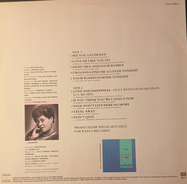 Lynn White : Love And Happiness (LP, Album, Whi)