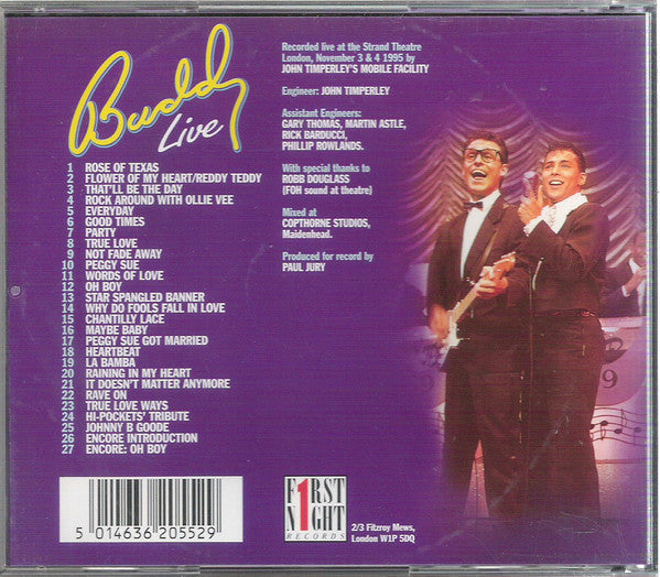 Buddy Holly : The Buddy Holly Story Live (CD, Comp)