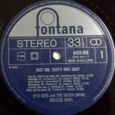 Rita Reys & The Dutch Swing College Band : Jazz Sir, That's Our Baby (LP, Album, RE)