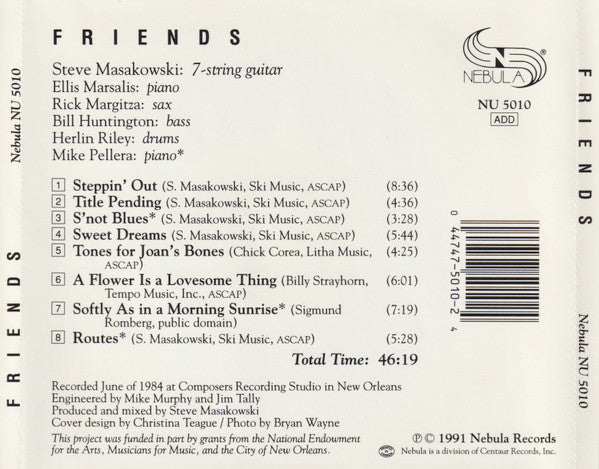Steve Masakowski : Friends (CD, Album)