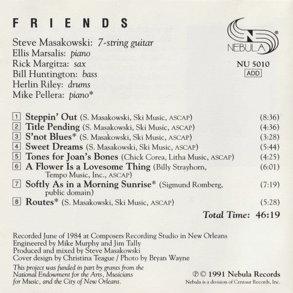 Steve Masakowski : Friends (CD, Album)