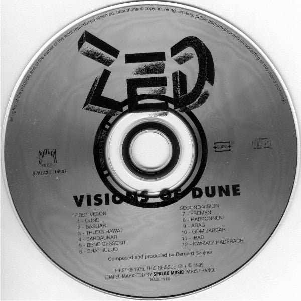 Zed (5) : Visions Of Dune (CD, Album, RE)