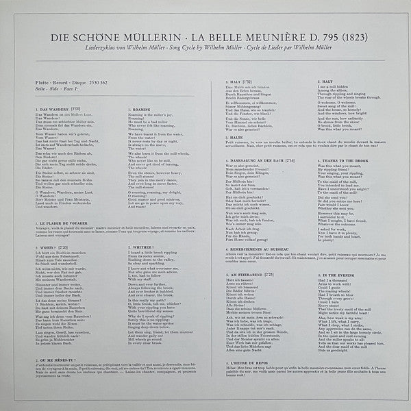 Franz Schubert - Peter Schreier : Die Schöne Müllerin (LP)