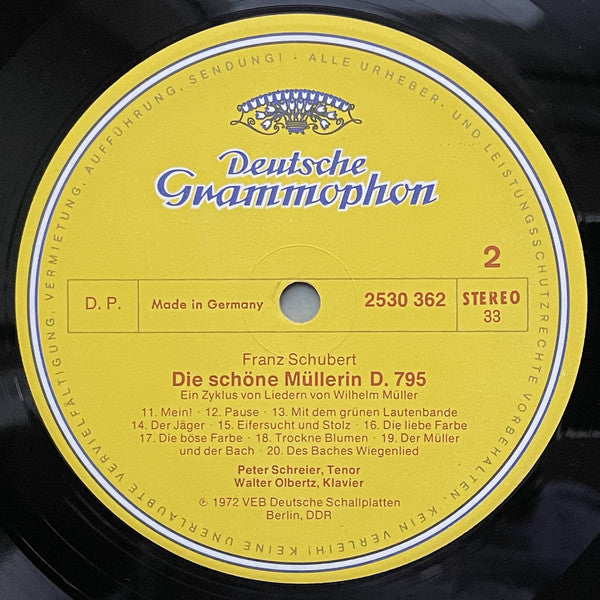 Franz Schubert - Peter Schreier : Die Schöne Müllerin (LP)