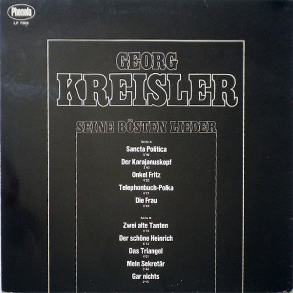 Georg Kreisler : Seine Bösten Lieder (LP, Comp)