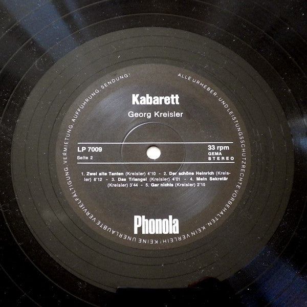 Georg Kreisler : Seine Bösten Lieder (LP, Comp)