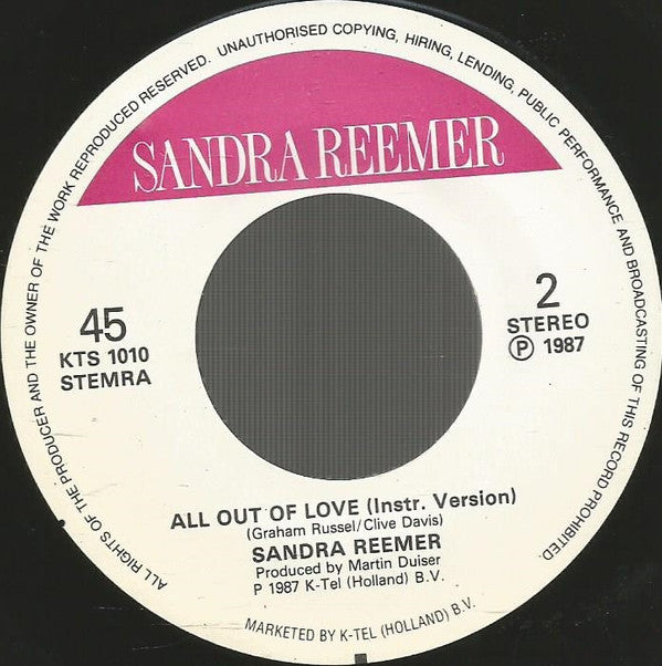 Sandra Reemer : All Out Of Love (7", Single)