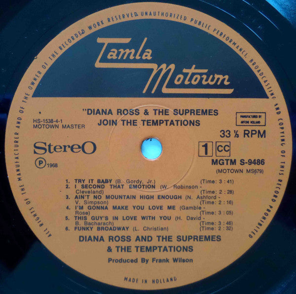 Diana Ross & The Supremes* Join The Temptations : Diana Ross & The Supremes Join The Temptations (LP, Album, Ora)