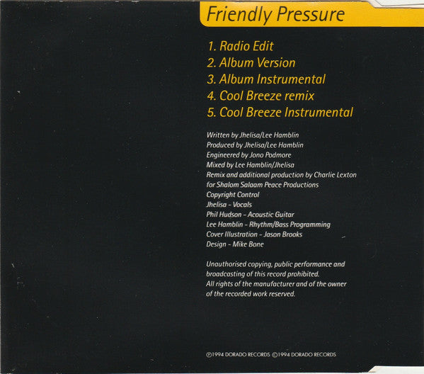 Jhelisa : Friendly Pressure (CD, Single)