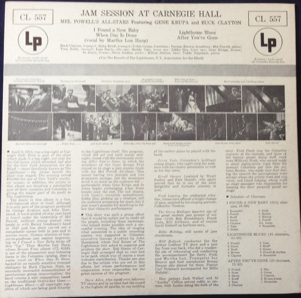 Mel Powell's All-Stars* : Jam Session At Carnegie Hall (LP, Mono)