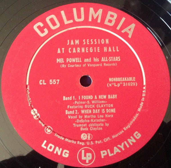 Mel Powell's All-Stars* : Jam Session At Carnegie Hall (LP, Mono)
