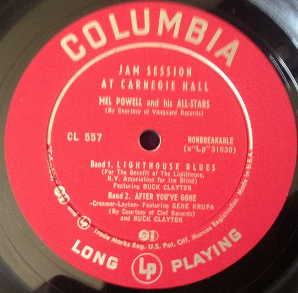 Mel Powell's All-Stars* : Jam Session At Carnegie Hall (LP, Mono)