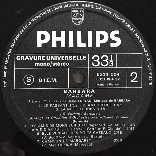 Barbara (5) : Madame (LP)