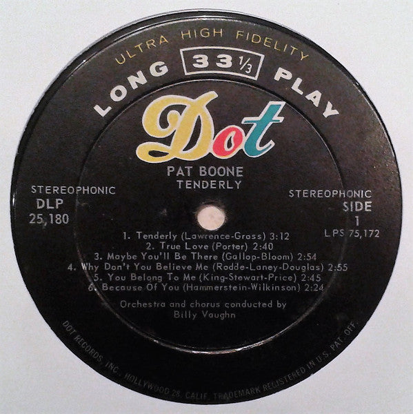 Pat Boone : Tenderly (LP, Ind)