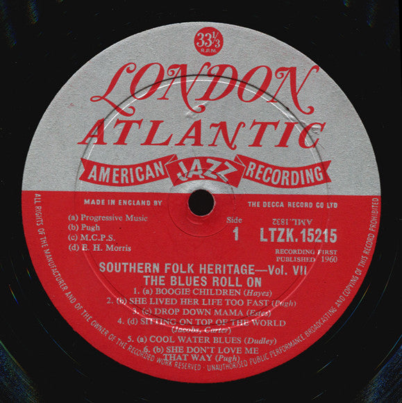 Various : The Blues Roll On (LP, Comp, Mono)