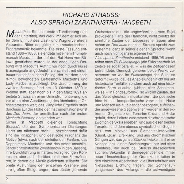 Richard Strauss - Wiener Philharmoniker • Lorin Maazel : Also Sprach Zarathustra • Macbeth (CD)