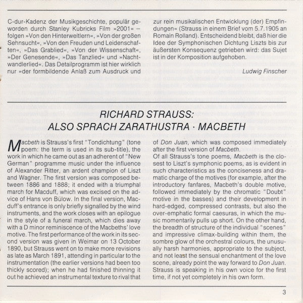 Richard Strauss - Wiener Philharmoniker • Lorin Maazel : Also Sprach Zarathustra • Macbeth (CD)
