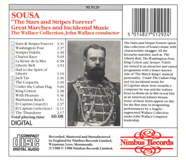 John Philip Sousa, The Wallace Collection : Stars And Stripes Forever - Great Marches & Incidental Music (CD, Album, Amb)