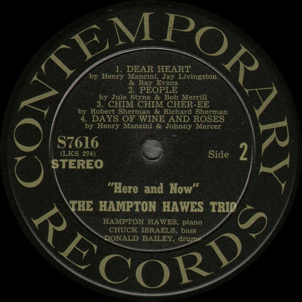 Hampton Hawes Trio : Here And Now (LP, Album)