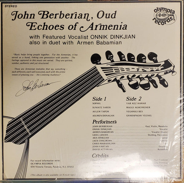 John Berberian : Echoes Of Armenia (LP, Album)